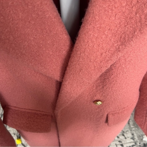 BCBGMaxAzria  Peony Dusty Rose Pink Double Breasted Winter Overcoat Pea Coat S - Picture 6 of 12